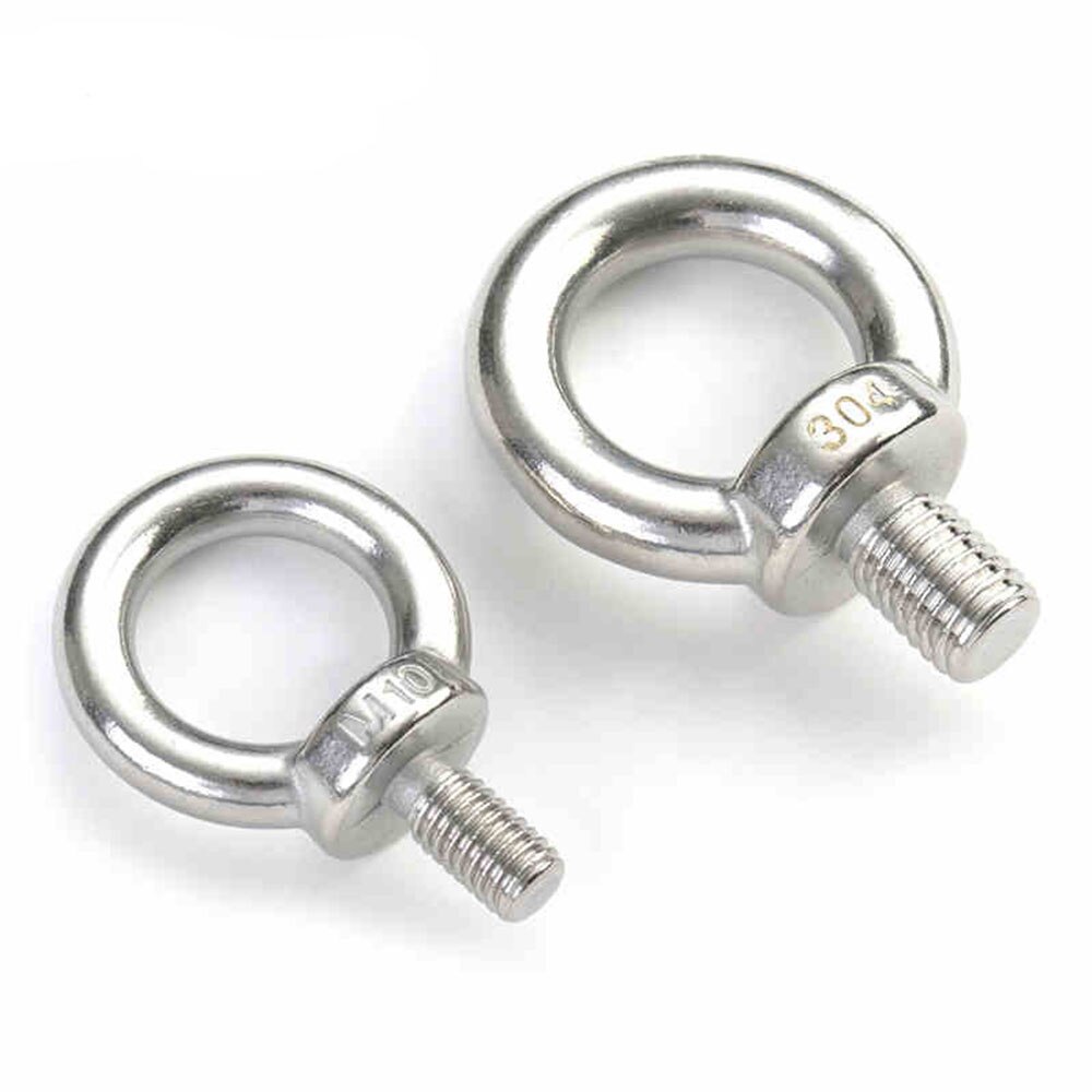 5Pcs M4 M5 M6 304 Stainless Steel Ring Screw Eye Bolt Marine Lifting Eye Screws Ring Loop Hole for Cable Rope Eyebolt