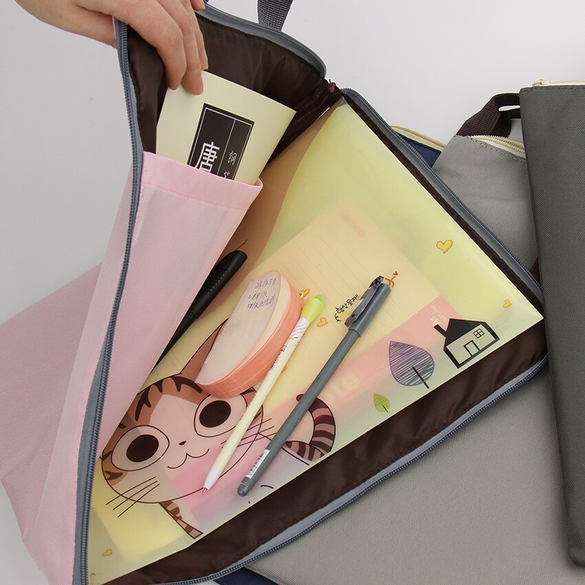 A4 Oxford File Folder Bag Men Portable Office Supplies Organizer Bags Casual Ladies Tote Office School Document Supplies