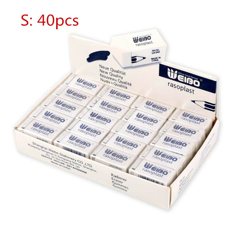 3 Sizes Rubber Eraser For School Stationery Store Pencil Eraser School Supplies 20/30/40pcs/box