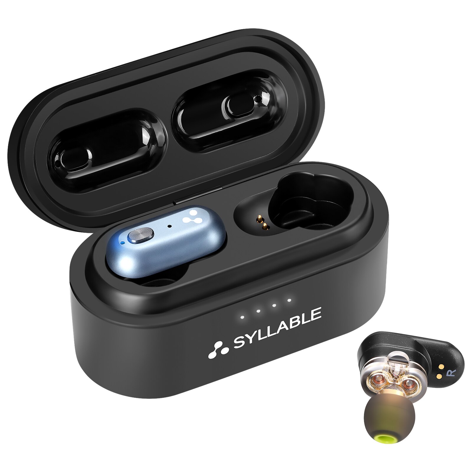 SYLLABLE – écouteurs Bluetooth V5.2 S101 Plus TWS, puce QCC3040, oreillettes sans fil, 12 heures, stéréo, forte basse,: Default Title