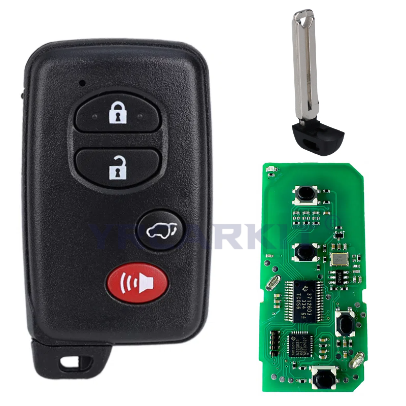 Llave remota inteligente para coche, para Toyota Land Cruiser Prado Camry Crown Aurion LC200 A433 F433, llave inteligente para coche, Chip 4D, 433Mhz: Oro / 5 Botones
