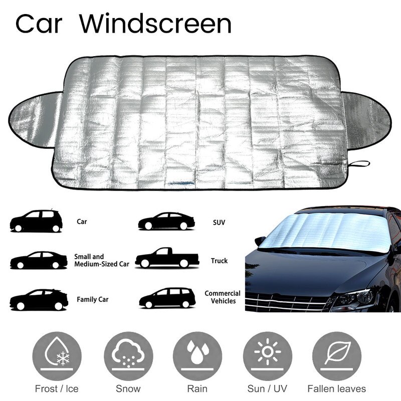 Voiture été pare-brise pare-soleil PE ombre neige bloc pare-brise glace couverture poussière pare-soleil protecteur 147x70cm accessoires extérieurs