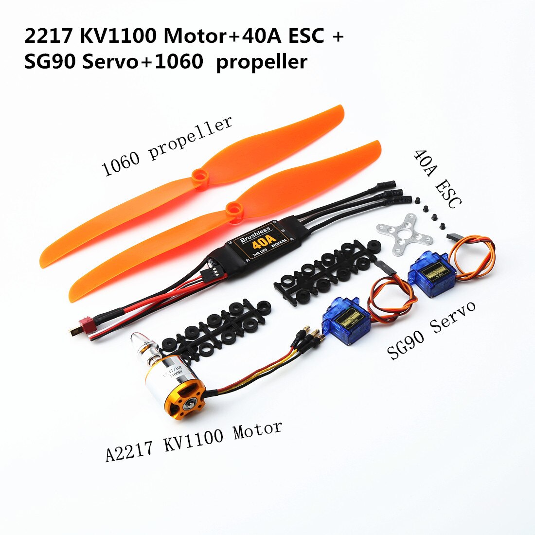 A2217/A2212 2200KV / 1000KV Brushless Motor 30A / 40A ESC SG90 9G Micro Servo With T plu for RC Fixed Wing Plane Helicopter