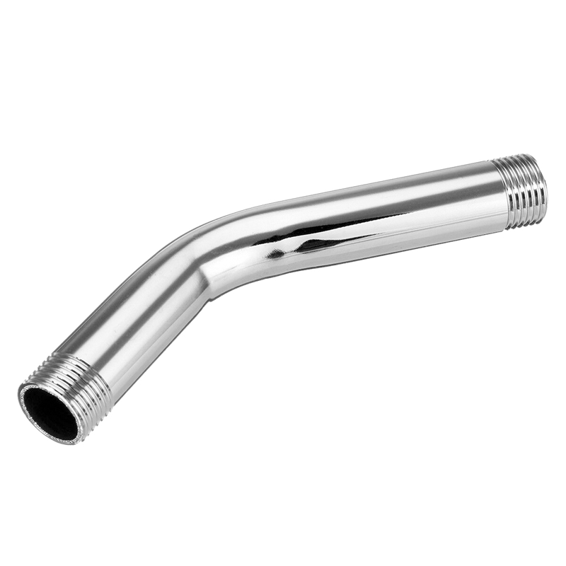 ! G1/2 inch 15cm Wall Mounted Stainless Steel Shower Head Extension Angled Shower Arm Extra Pipe