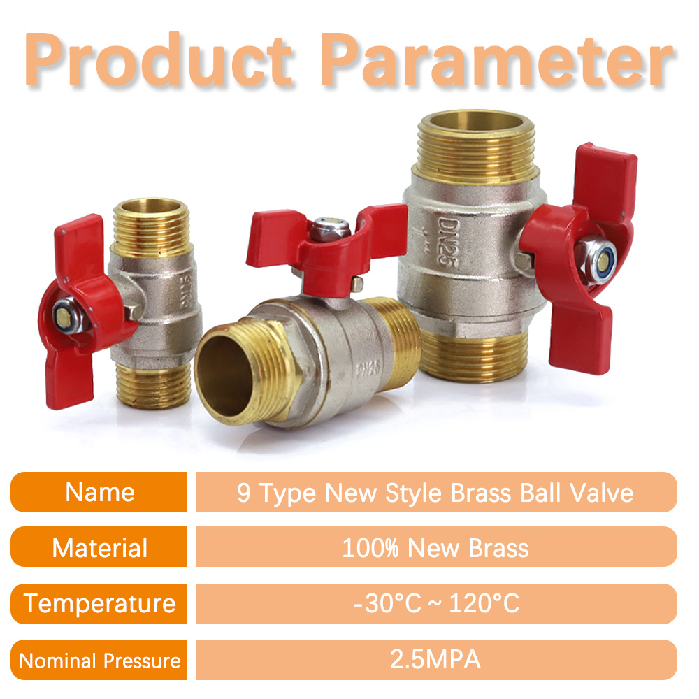 1/2" 3/4" 1" Brass Copper Ball Valve Fitting Replacement Coupling Adapter Connector Extender Garden Watering Durable Accessories