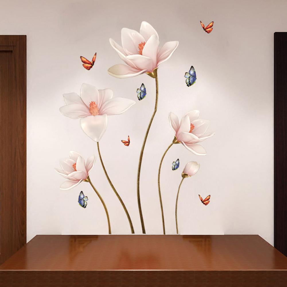 PVC Removable 3D Flower Wall Sticker Living Room Bedroom Home Decor