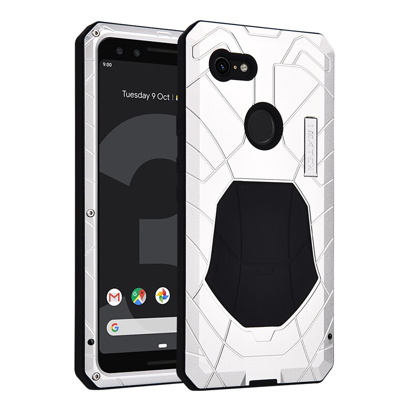 Für Google Pixel 3 Fall Harte Aluminium Metall Gehärtetem Glas Screen Protector Abdeckung für Google Pixel 3 Heavy Duty schutz