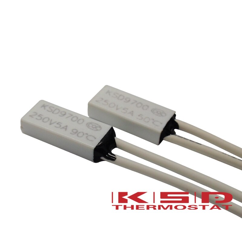10 stuks ksd 9700 250v 5a 40 40c celsius 15*7*3.5mm bimetaal schijf temperatuurschakelaar thermostaat thermische beveiliging graden