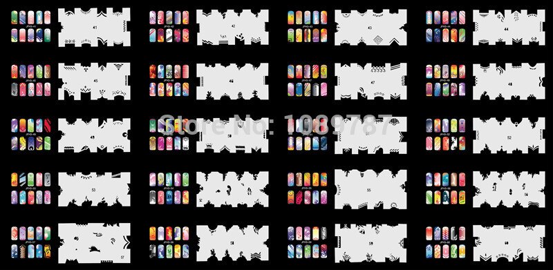 ABEST Reuseable Airbrush Nail Stencil 240 DESIGNS - 20 Template Sheets Kit Set 3