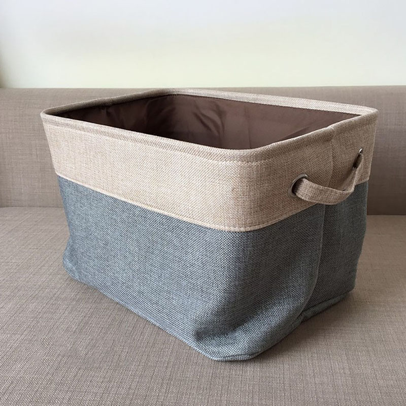 Cover-less Cotton Linen Red Baskets Toy Large Storage Clothes Canvas Box Wine Double-layer Compartment