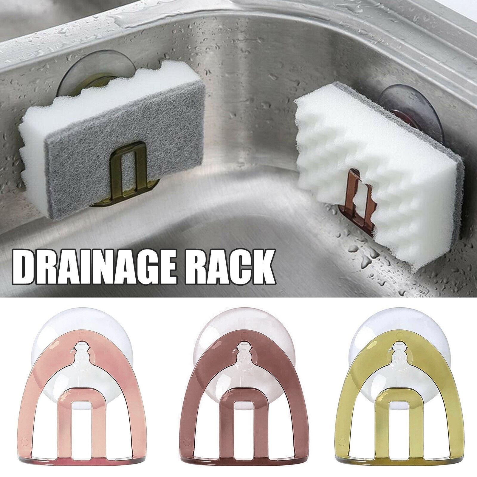 Spons Rekken Wall Mount Gratis-Punch Aanrecht Organizer Rekken Opslag Houder Badkamer Accessoire (Geen Spons)