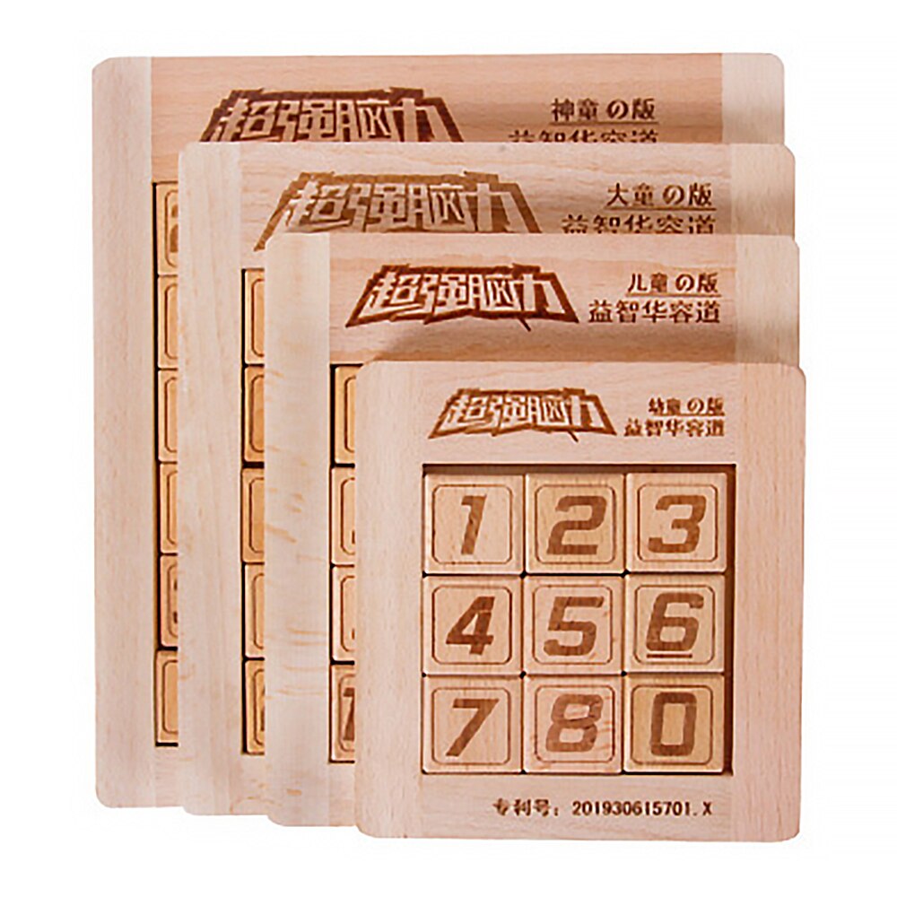 Digital Huarong Road Wooden Puzzle Huarong Road Education Early Learning Toys Sudoku Toys Children Clearance and Unlock Game