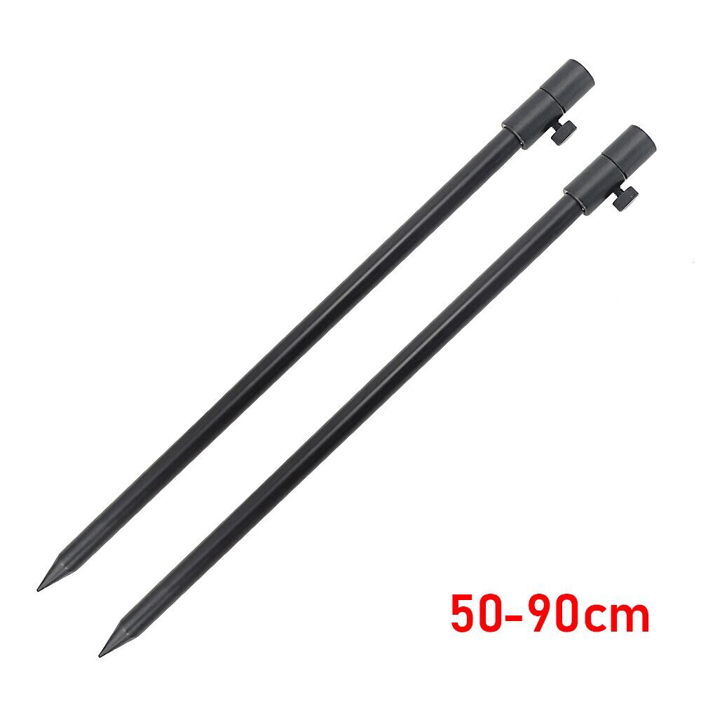 2 x karpe fiskebank pinner aluminium svart stang pod diameter 16mm fiske tilbehør: 50-90cm