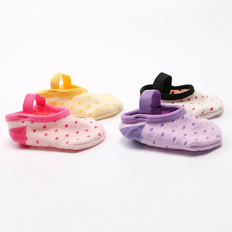 Chaussettes antidérapantes en coton pour petite fille | Chaussons pour nourrissons et -né, chaussures bottes