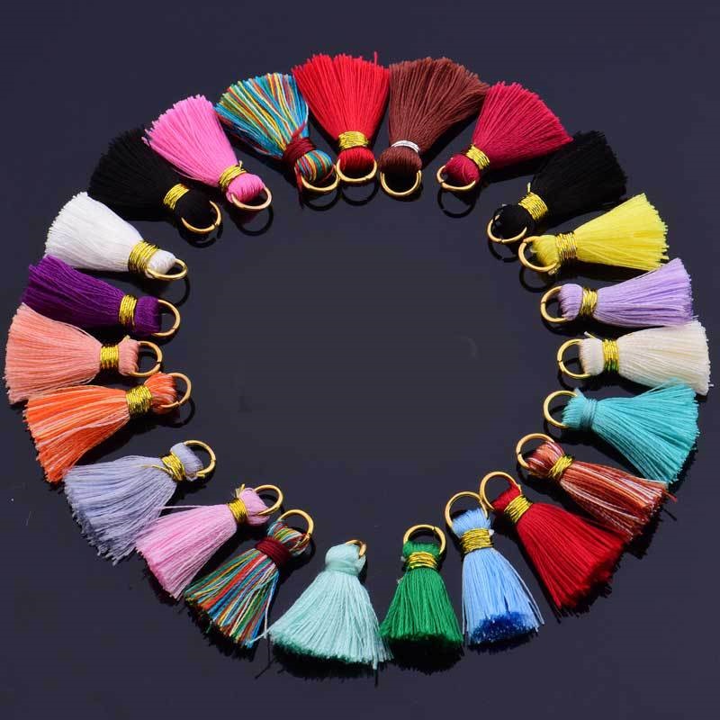 30PCS Mini Polyester Silk Tassel DIY Boho Jewelry Making Supplies Bracelet Necklace Finding Fringe Trim Pendants Small Tassels