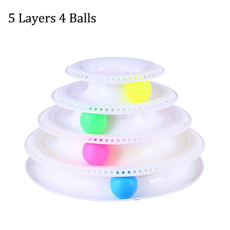 Cat Toy Pet Interactive Funny Track Cat Roller Toy 5 Layers Track Play Ball Cat Crazy Ball Disk Interactive Toy for IQ Traning: 02