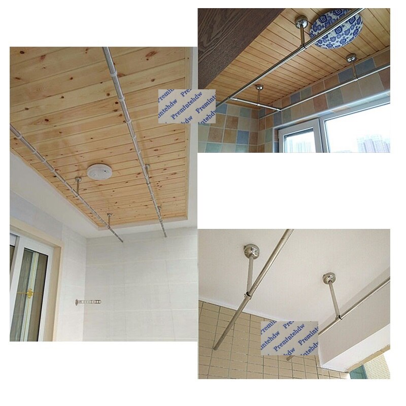 2Stck Edelstahl Decke Montieren Hängen Rohr Halterung Flansch Halfter Aufhänger Vorhang Schrank 25mm 32mm Stange Decoractive abdeckung