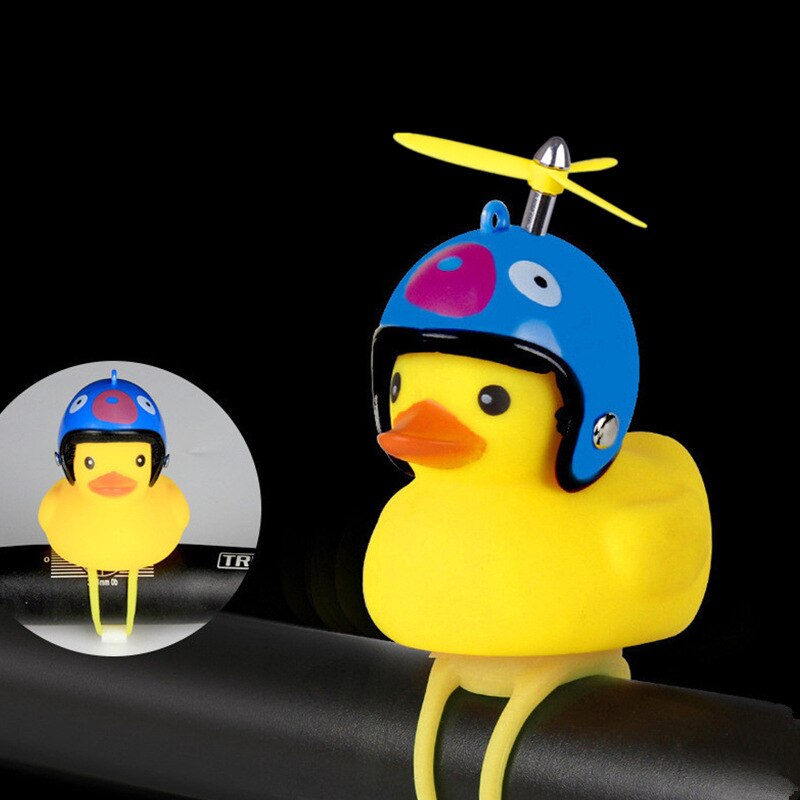 Funy Animal Bicycle Light Cartoon Little Yellow Duck Helmet Head Light Shining Duck Bicycle Bells Handlebar Bicycle Accessories: F