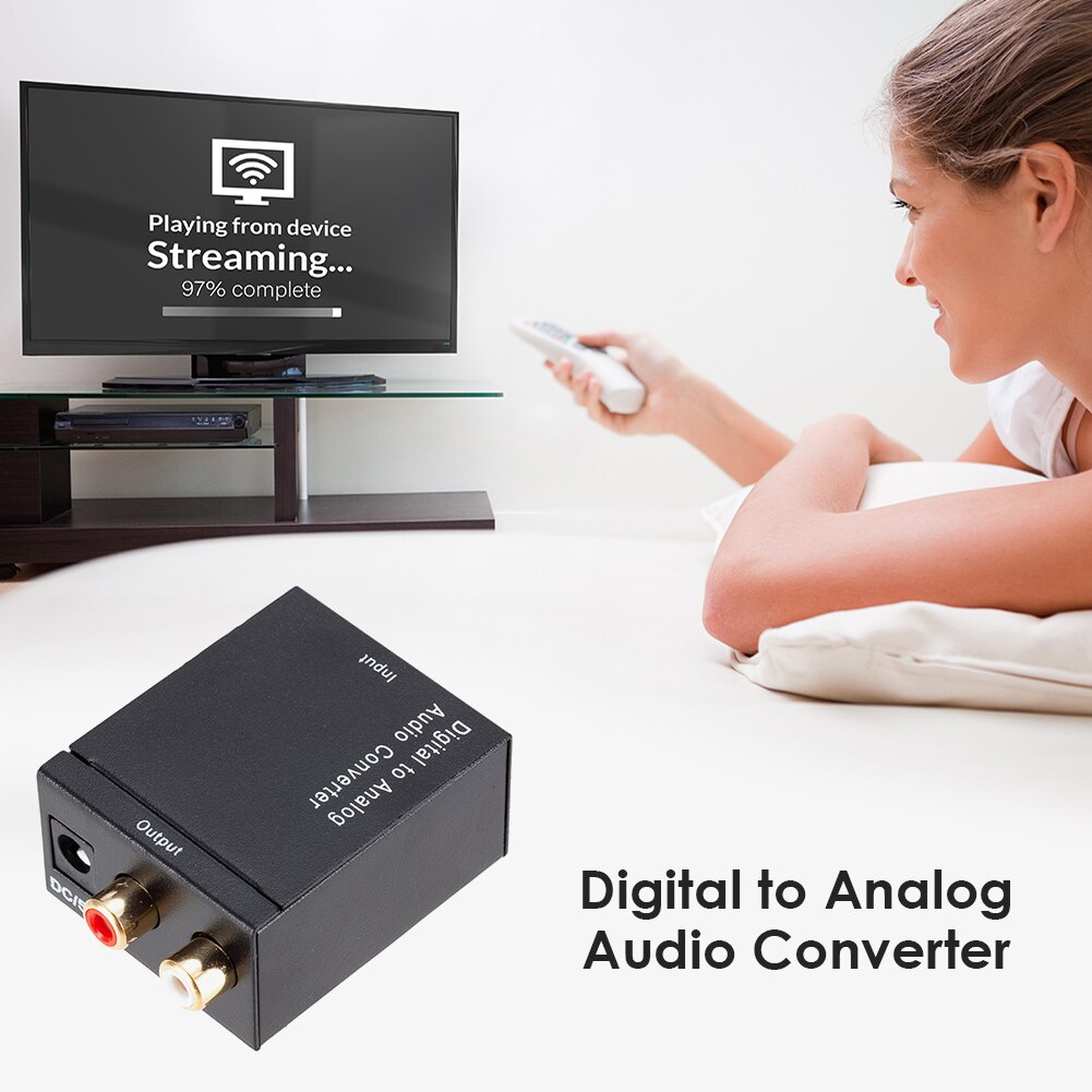 Audio Converter Digital Optical Fiber Toslink Lightweight Amplifier Easily Carrying Coaxial to Analog RCA R/L Decoder