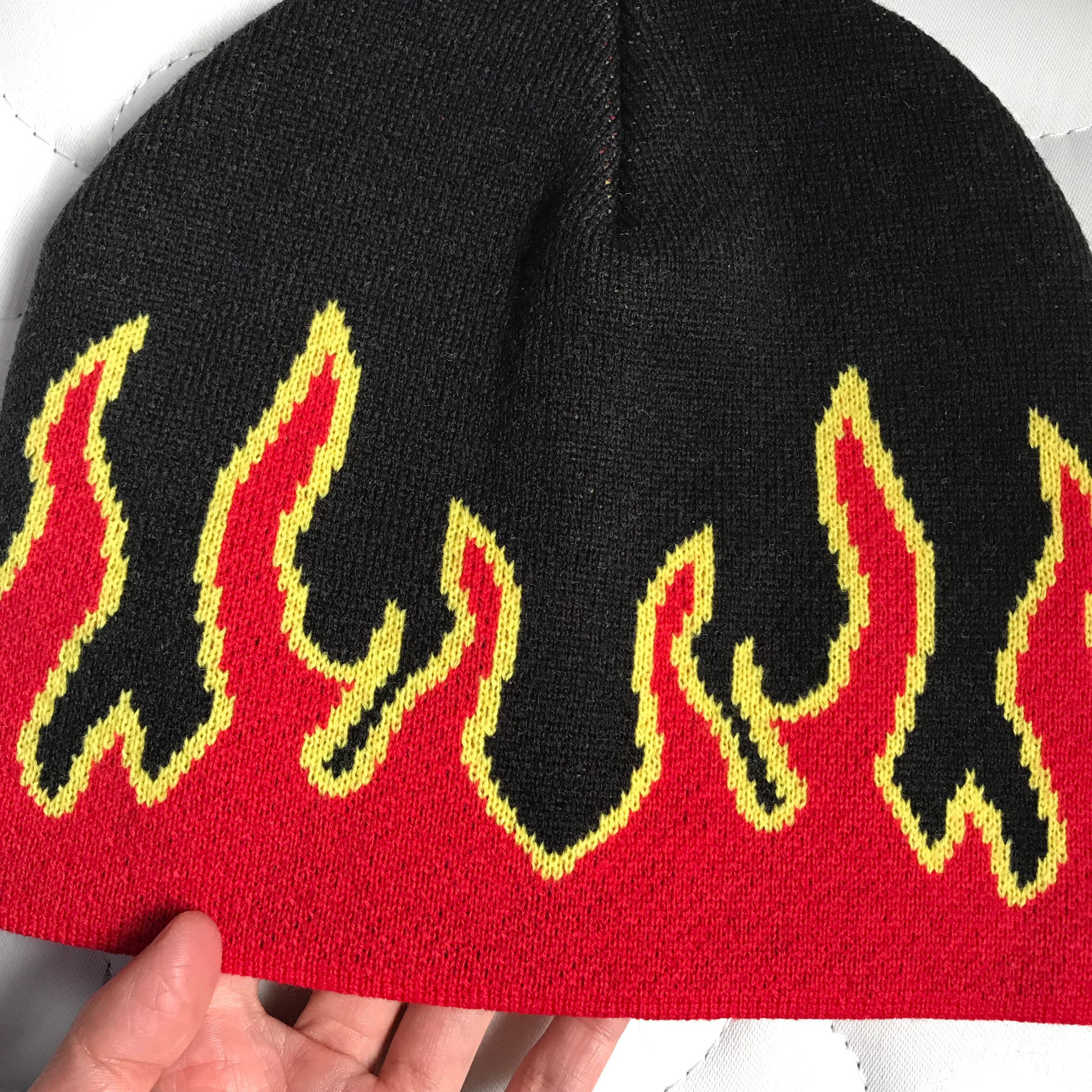 Flamme beanie varme vinter hatte til mænd kvinder damer ur docker akryl kranium cap strikket hip hop efterår afslappet skullies udendørs