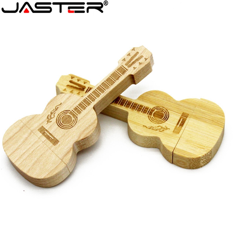 JASTER Holz gitarre usb-stick natürliche holz bambus-stick 64GB 32GB 16GB 4GB memory stick thumb drive freies individuelles logo