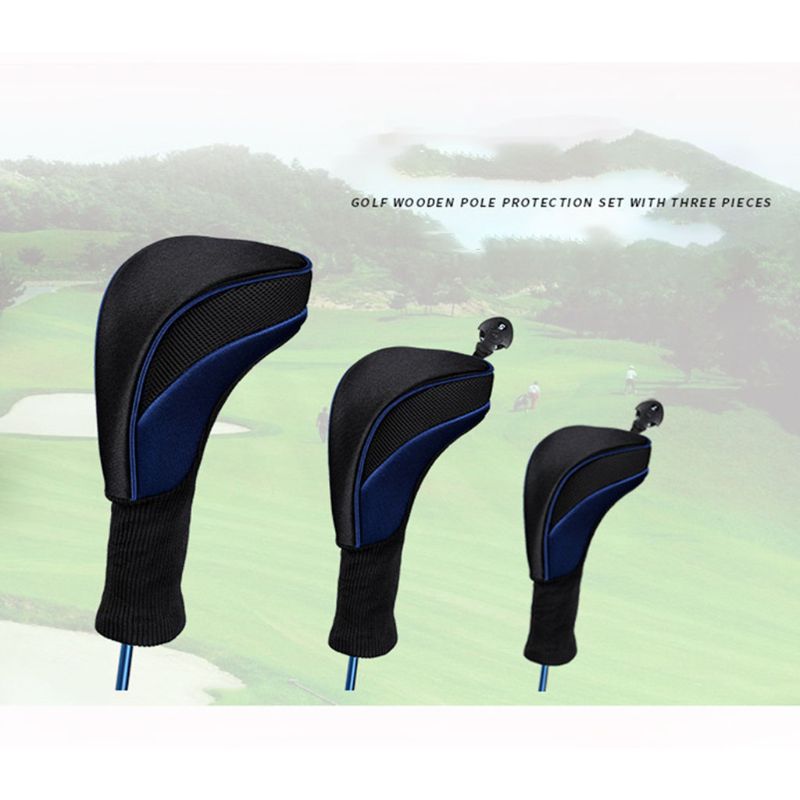 3 Pcs Hoge Elastische Ademend Golf Club Head Covers Lange Hals Verwisselbare No Tag Club Componenten Sport Levert Accessoire