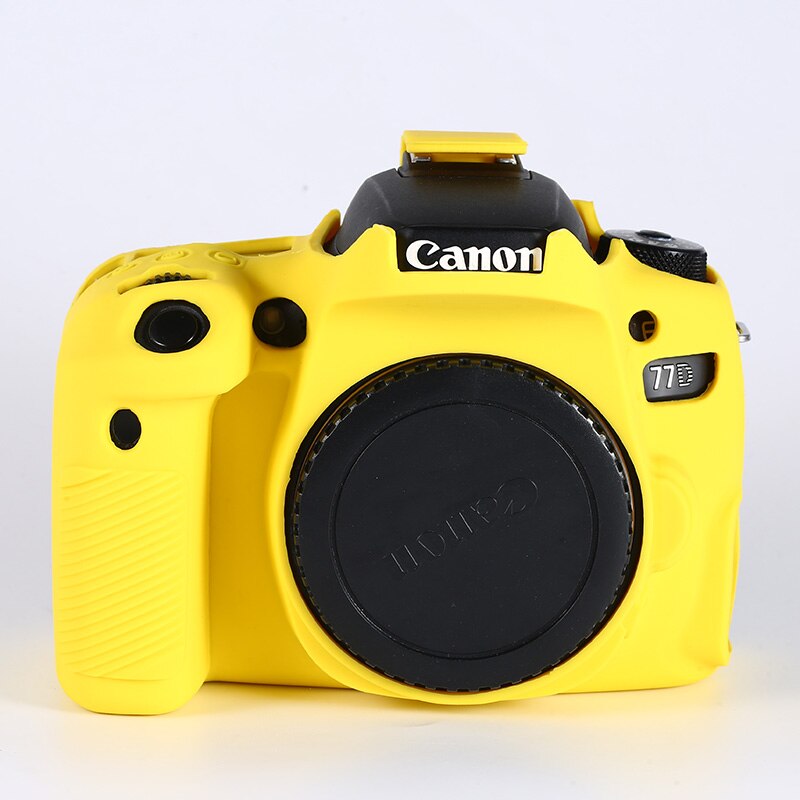 Soft Silicone Rubber Armor Skin Case DSLR Camera Body Cover Protector Bag For Canon EOS 60D 77D 80D 90D: 77D Yellow