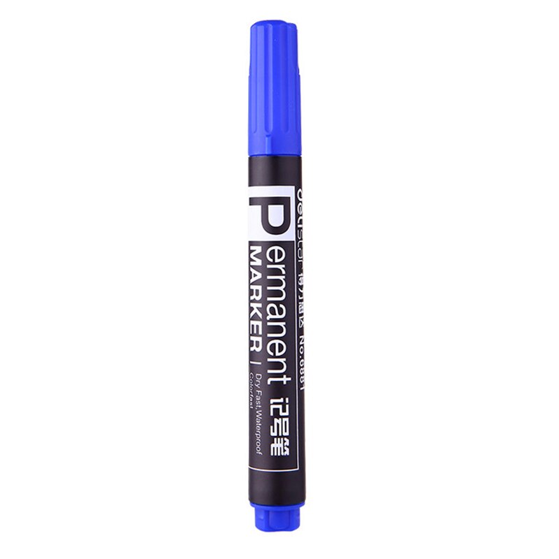 3Pcs Deli 6881 Markeerstift Niet Te Vervagen Vette Marker Pen Hoofd Pen Kantoorbenodigdheden Marker Pennen Graffiti: blue