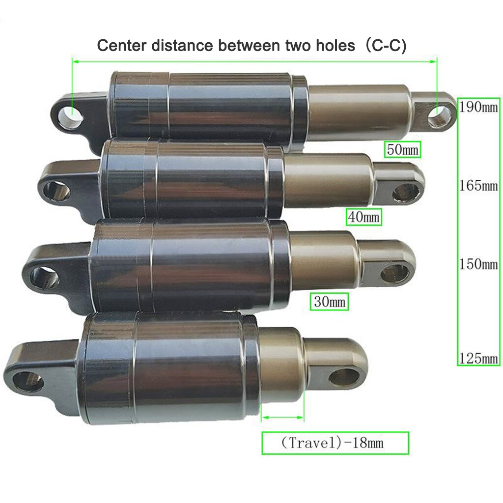Lightweight Mountain Bike Rear Shock Deluxe MTB Folding Bicycle Soft Tail Rear Suspensions with 3 Sets Bushing Shim Adapters