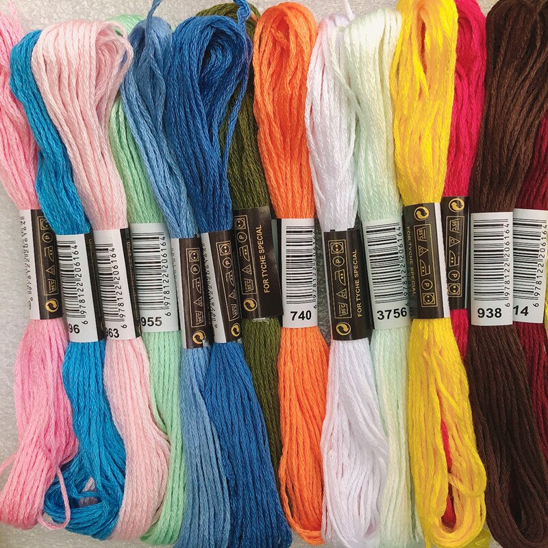 25 pcs Random Color embroidery Thread DIY Silk Line Branch Threads Similar Thread Floss Skein Cross Stitch Thread