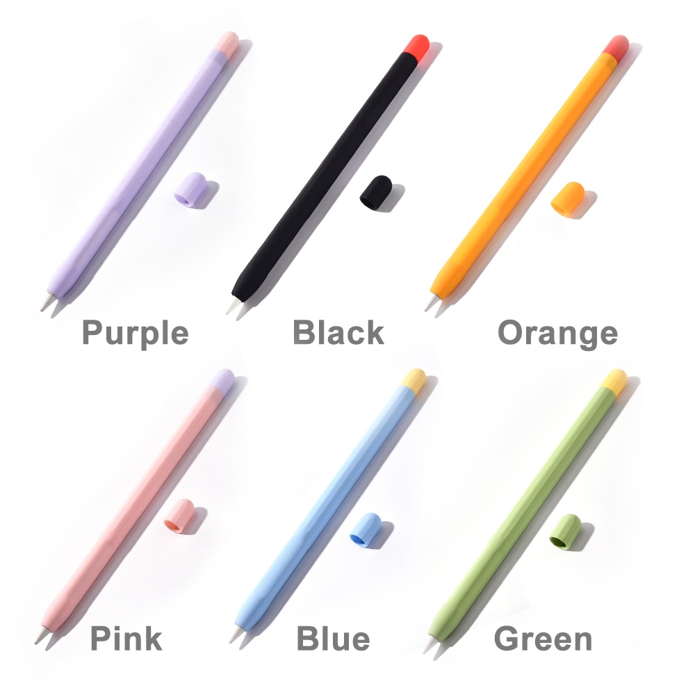 For Apple Pencil 1st 2nd Generation Colorful Soft Silicone Pen Protective Case Cover Skin Computer Accessories