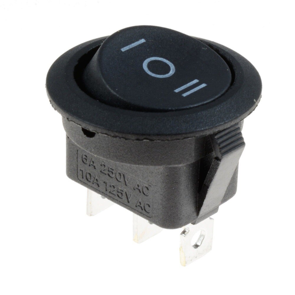 2 Pin 20mm ON/OFF Round Boat Rocker Switch Mini Waterproof Cap LED illuminated Car Dashboard Dash Boat Van 12V: Black Three