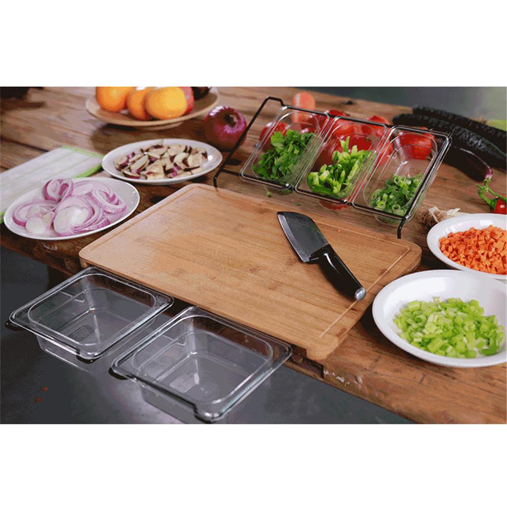 Multi-functionele Bamboe Snijplank Antibacteriële Smart Snijden Snijplank w/Container Holder Kitchen Tools voor Groente