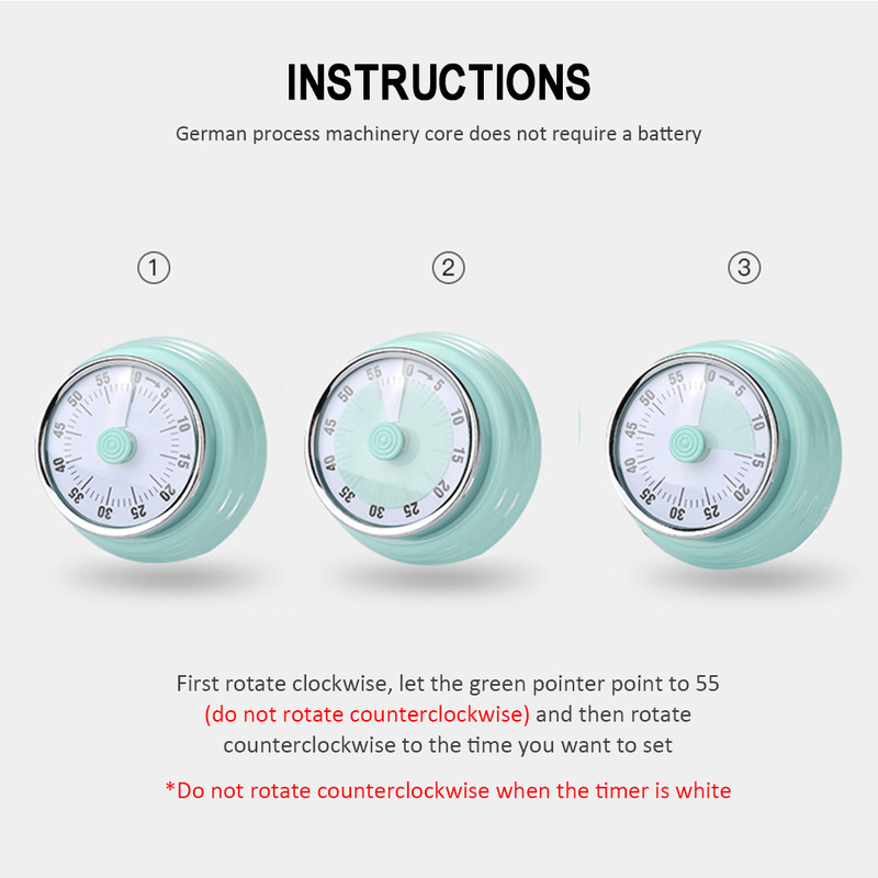 Kitchen Timer Round Shape Stainless Steel Mechanical Cooking Clock Time Reminder Cooking Timer Kitchen Timer