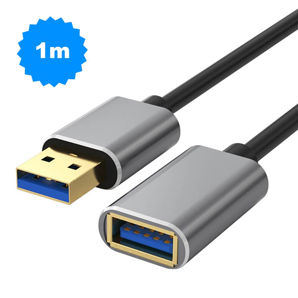 Extensor de Cable USB 3,0 macho a hembra, Cable de datos para PC, TV, teclado, impresora, cámara, ratón, SSD, Cable de extensión de velocidad rápida: 1m