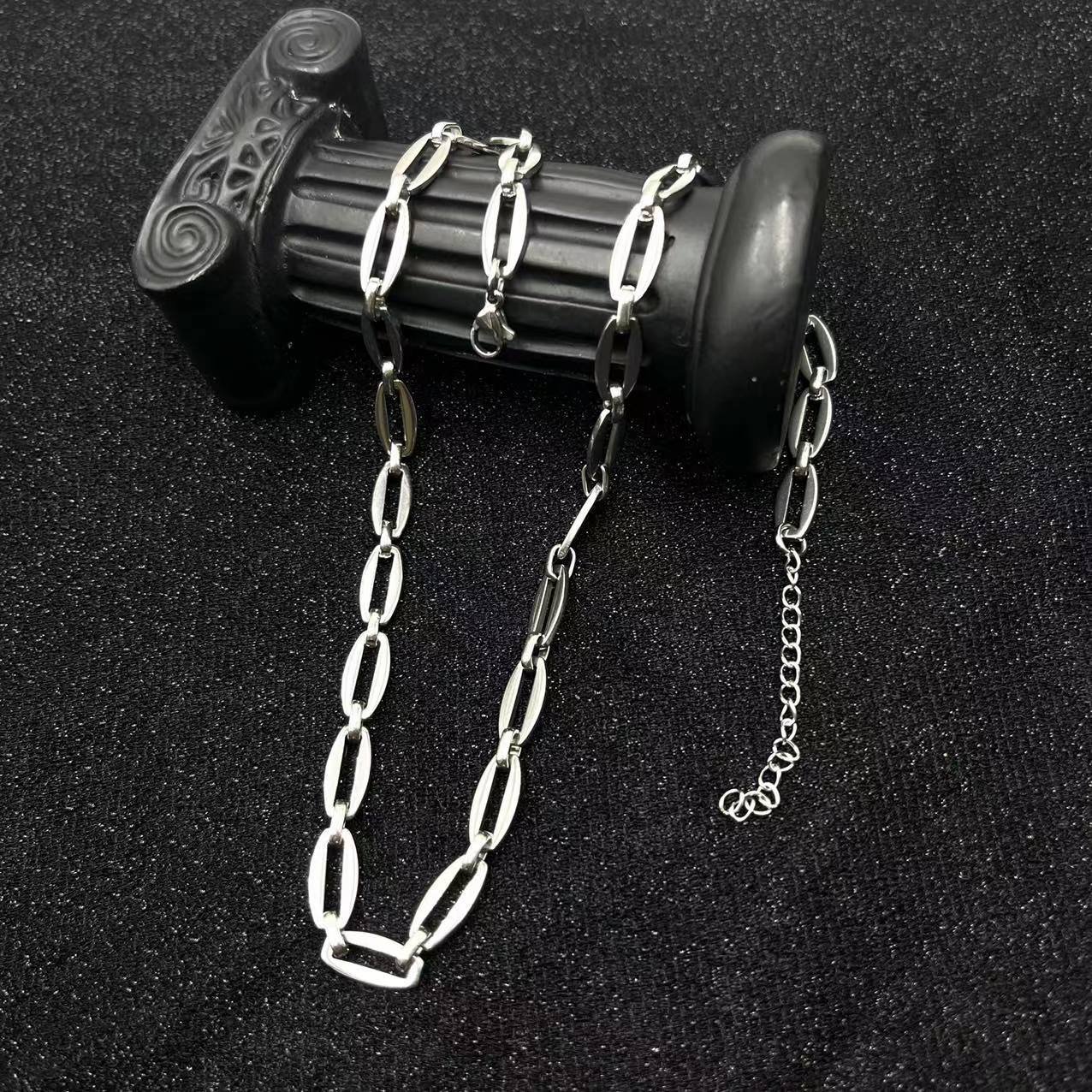 Stainless Steel Chains Hand made Link Necklaces Silver Color Jewelry Never Rub Off Choker: a1