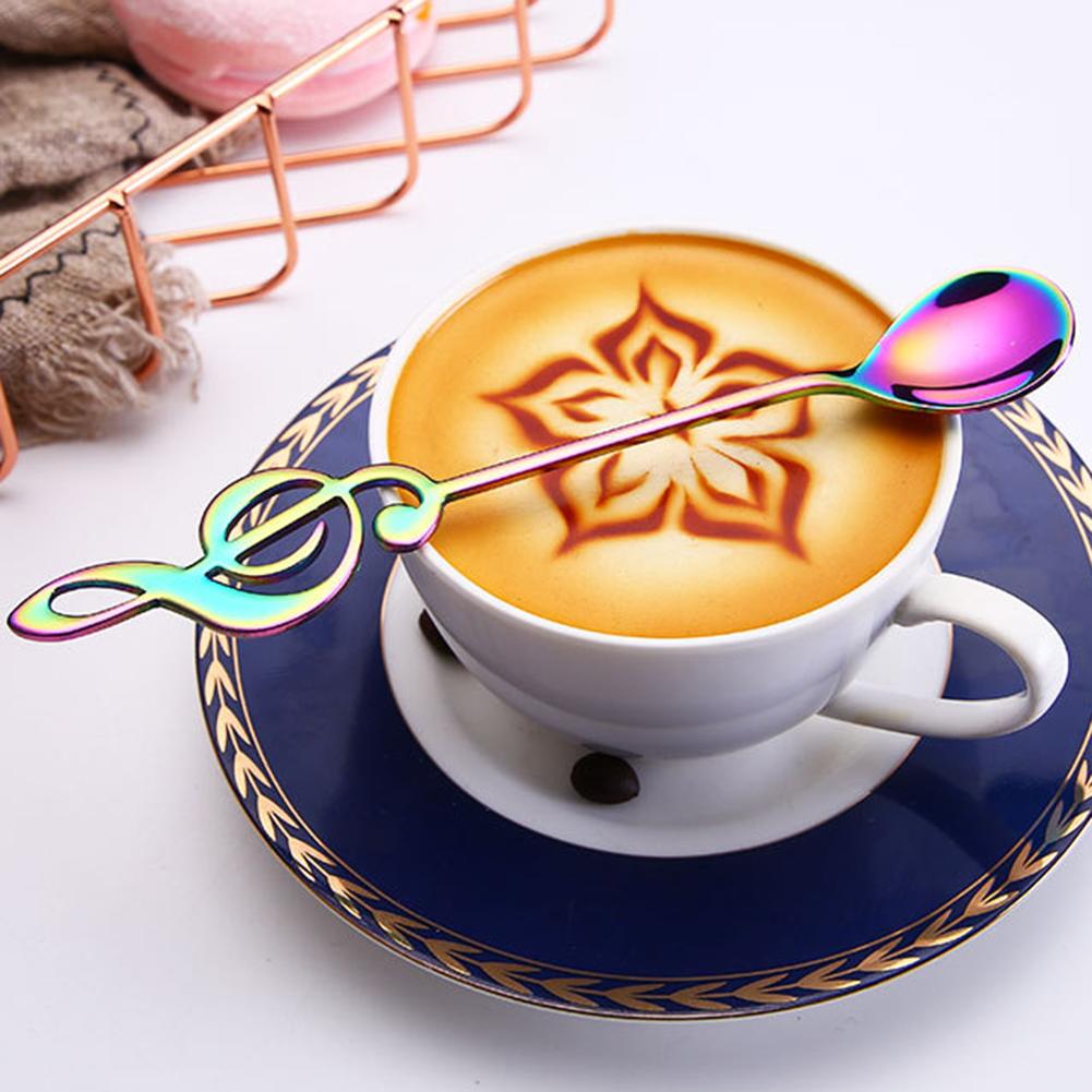 Stainless Steel Musical Notes Ice Cream Coffee Tea Stirring Spoon Tableware