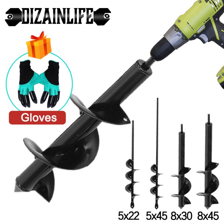 Tuin Vijzel Boor Tool Spiraal Gat Digger Ground Boor Aarde Boor Voor Zaad Planten Tuinieren Hek Bloem Planter Digger