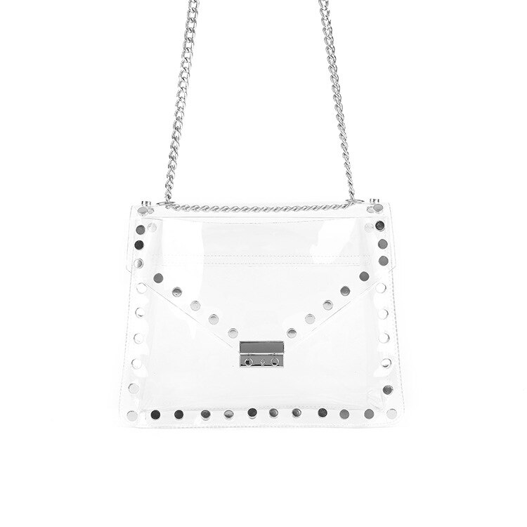 Nieten Nagel Gel Tasche transparent PVC Einzel-schulter Crossbody-tasche transparent Tasche schulter tasche frauen tasche: Default Title