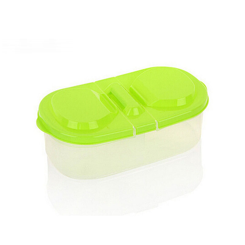 Caja de almacenamiento de alimentos con cubierta de doble compartimento, refrigerador de cocina multifunción portátil, lata de plástico sellada de grano MISCELÁNEA: Oro