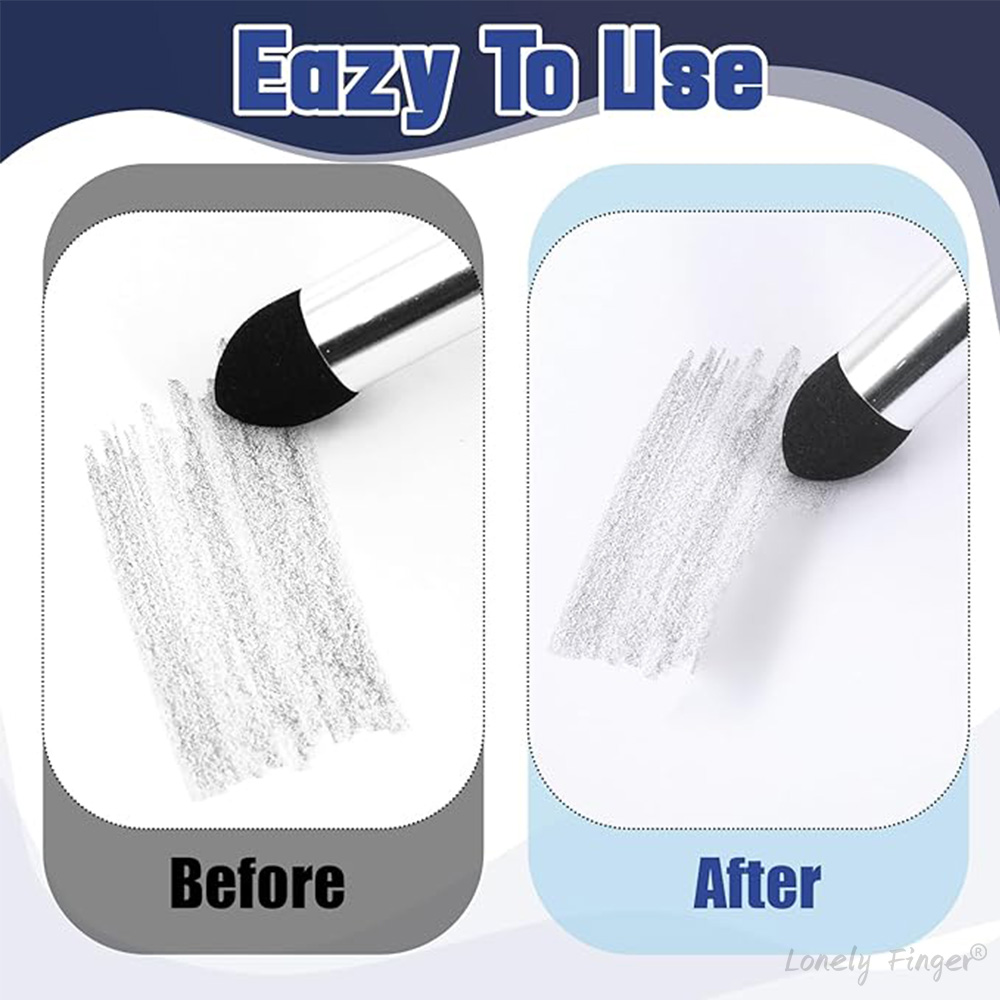 24 Stuks Kunstenaar Mengen Spons Pen 2 Maten Tweekoppige Wasbare Wrijven Spons Borstel Schets Veeg Tekening Art Tool voor Studenten