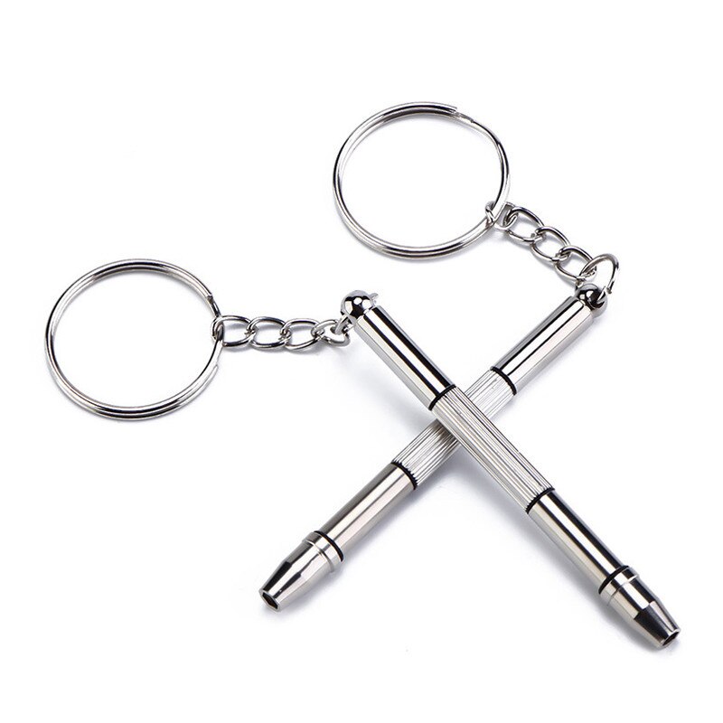 4 in1 Eyeglasses Screwdriver Hand Tools Spectacle Glass Screw Driver Cellphone Watch Computer Repair Kit with Keychain