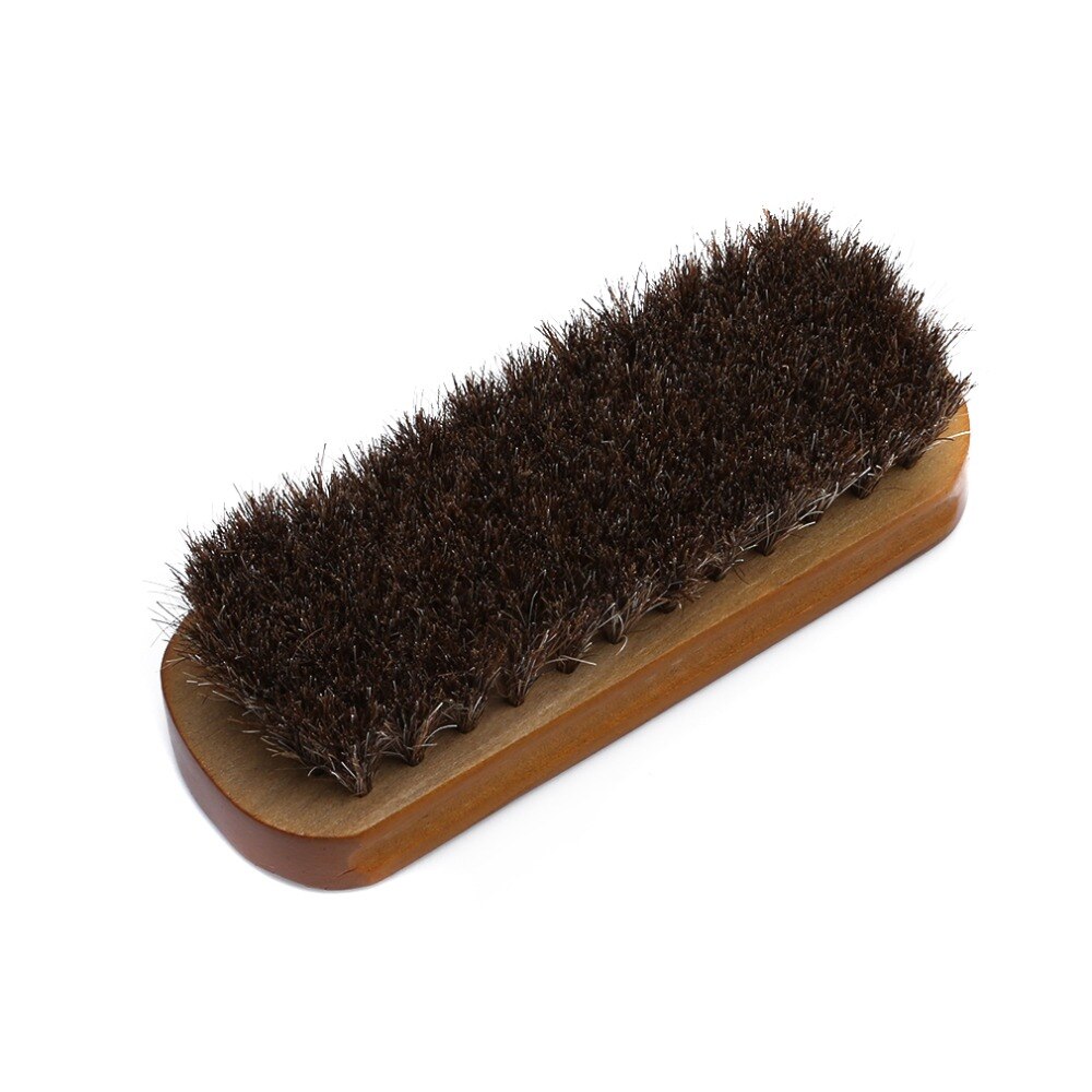 Cepillo para pulir los zapatos cepillo para pelo de caballo cuero Natural pelo de caballo pulido suave herramienta de limpieza cepillo gamuza Nub botas de cuero