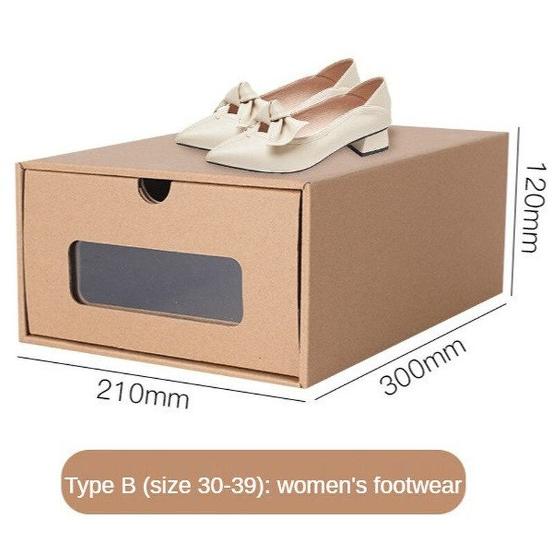 Schoenen Lade Dik Kraftpapier Lade Schoenendoos Transparante Schoenendoos Lade Schoenendoos Vouwen Papier Doos: Type B