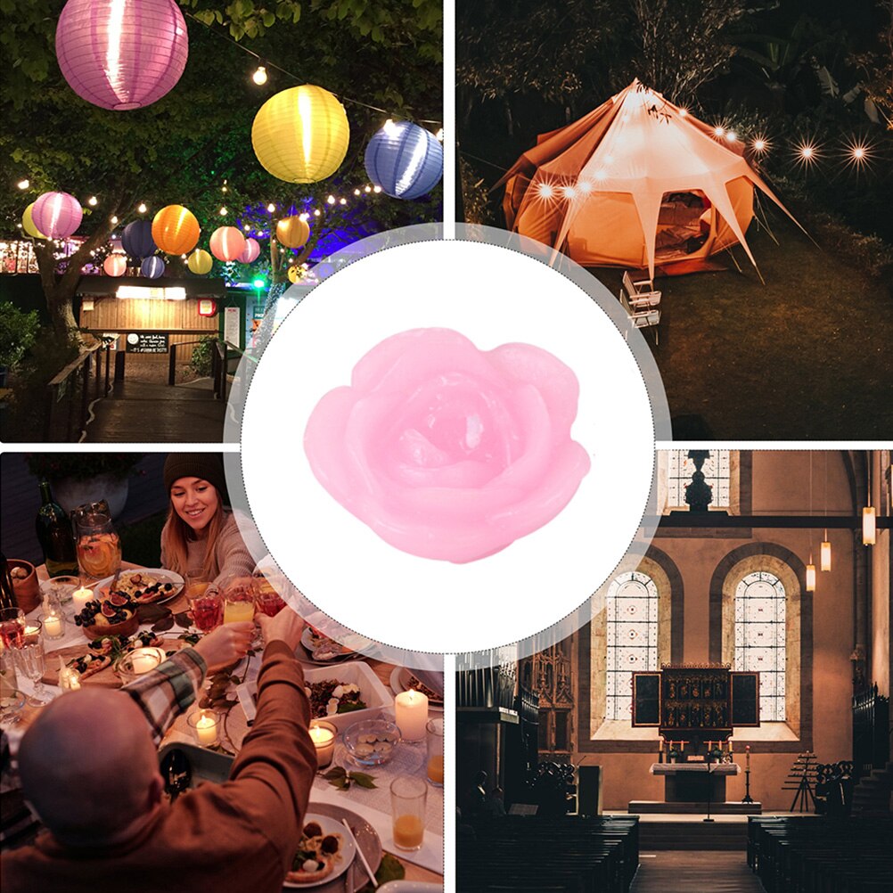 5Pcs Candles Decorative Romantic Flower Candles Rose Candles Floating Candles for Party