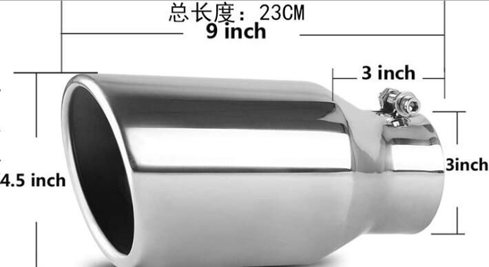 Universele Auto Uitlaat Tip 3 "Inlaat 5" Outlet Auto Staart Pijp Uitlaat Dual Muur Hoek Cut Outlet Nozzle: D