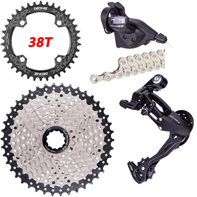 MTB Fahrrad 9 fach-gruppe 1X9 System 9S11-42T Kassette 9 Geschwindigkeit Schalthebel Schaltwerk Groupset für 9V k7 Berg fahrrad teile