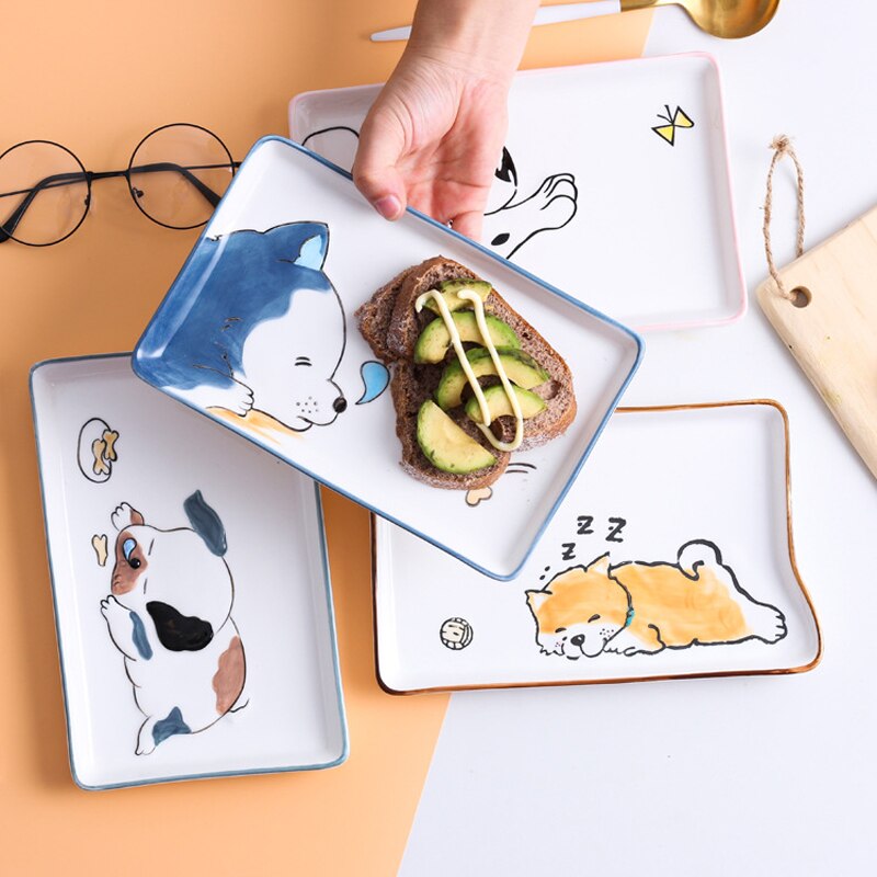 1Pcs Nordic Picknick Plaat Husky Hond Dier Diner Plaat Diner Plaat Milieuvriendelijke Picknick Kinderen Servies Keuken Benodigdheden