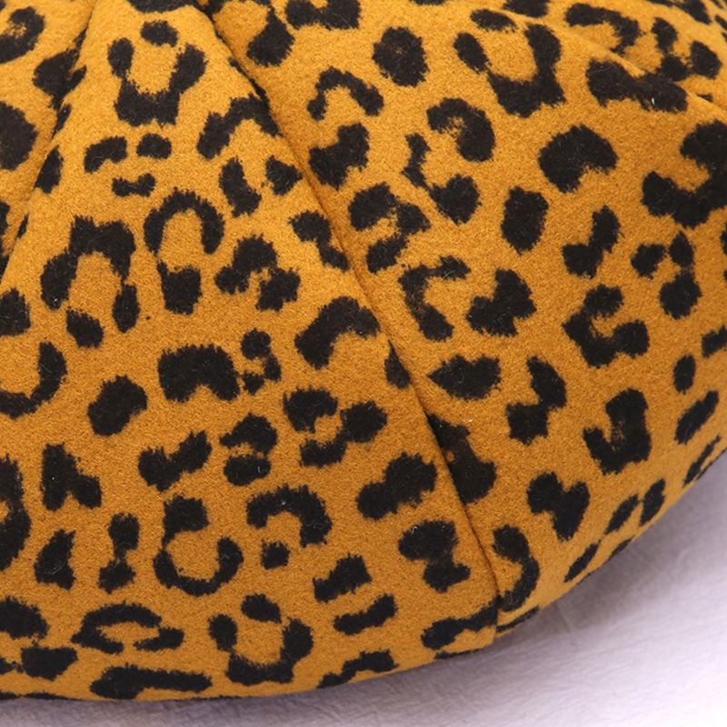 Chapeau béret léopard rétro pour femmes, chapeau d&#39;hiver de loisir de peintre sauvage pour filles