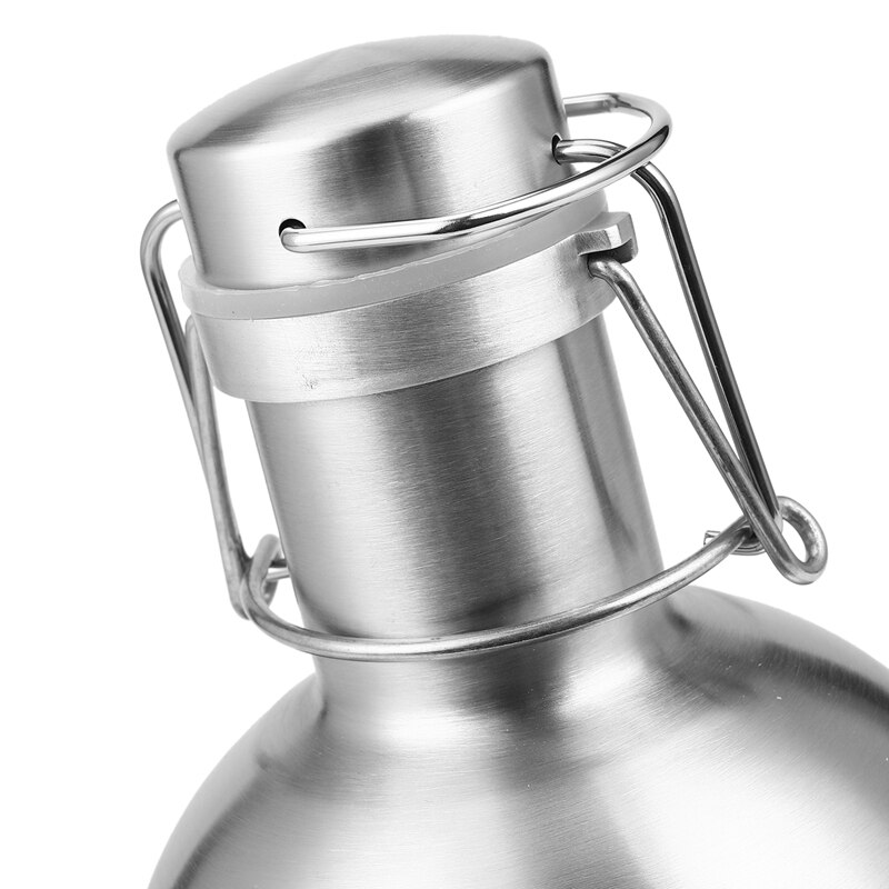 2L Stainless Steel Homebrew Beer Growler Secure Swing Top Lid Big Capacity Beer Bottles For Outdoor